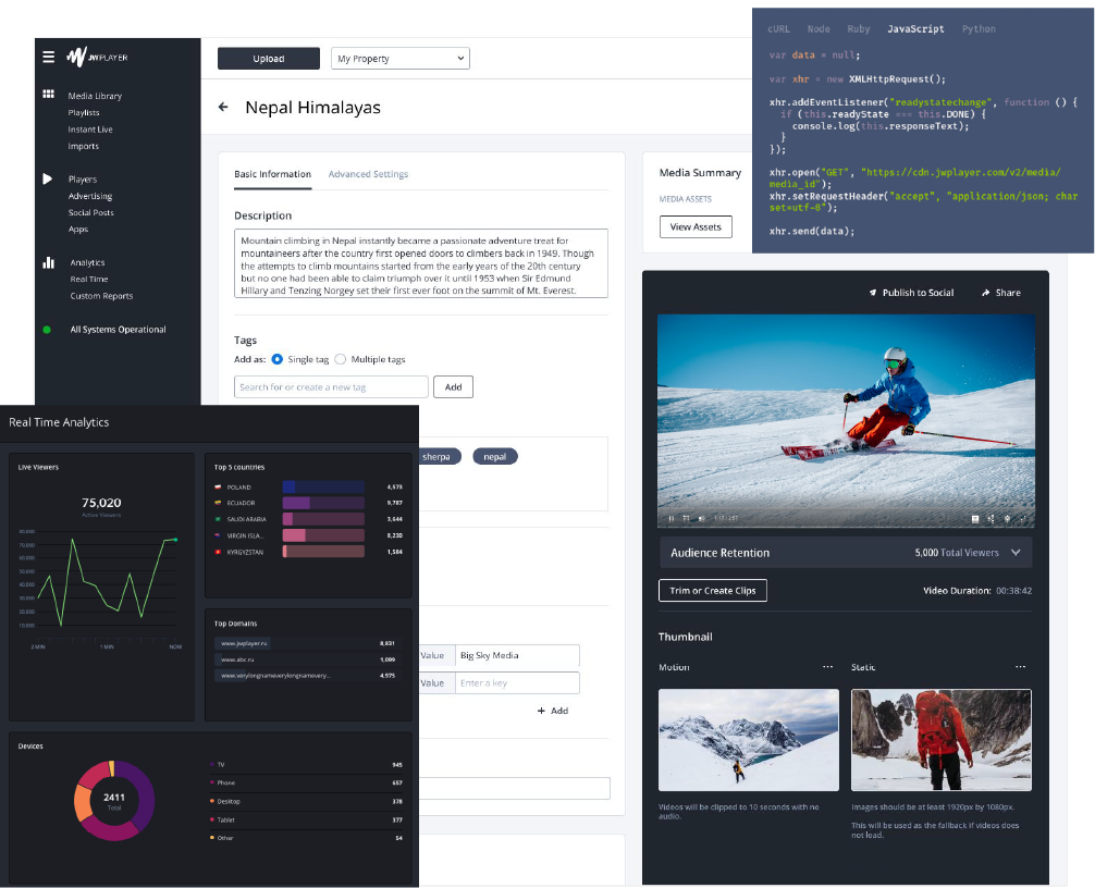 screenshot of JW Player